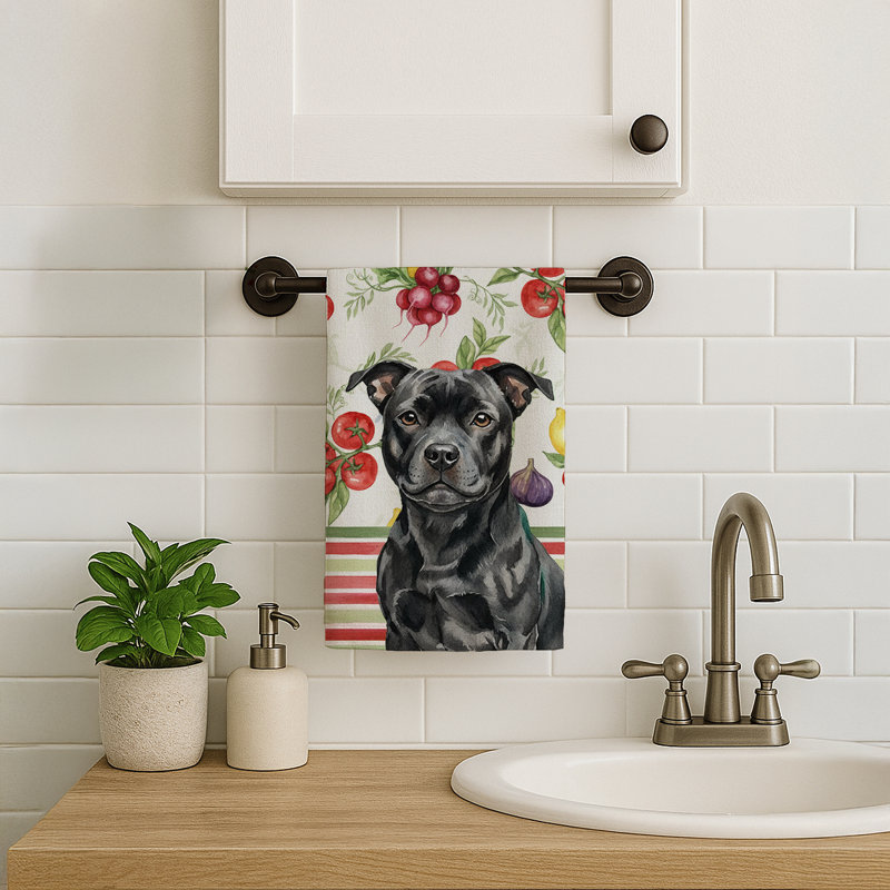 Torchon noir Staffordshire Bull Terrier, Black Staffordshire Bull Terrier