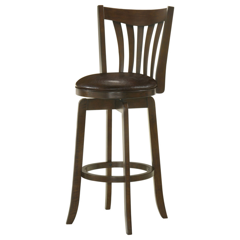 Chaise de bar pivotante en cerisier foncé Decker
