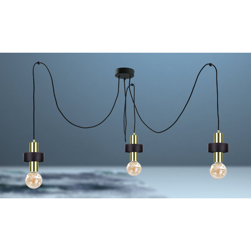 Bernda 3 - Light Cluster Pendant, Black/Gold