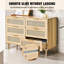 Commode 6 tiroirs en rotin naturel H 29,72 po x l 43,31 po x P 15,75 po