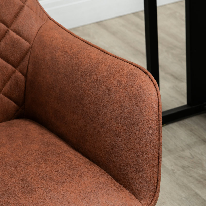 Siège de bureau brun, dossier moyen, hauteur réglable, rembourrage en microfibre, option pratique de sièges confortables avec rembourrage,