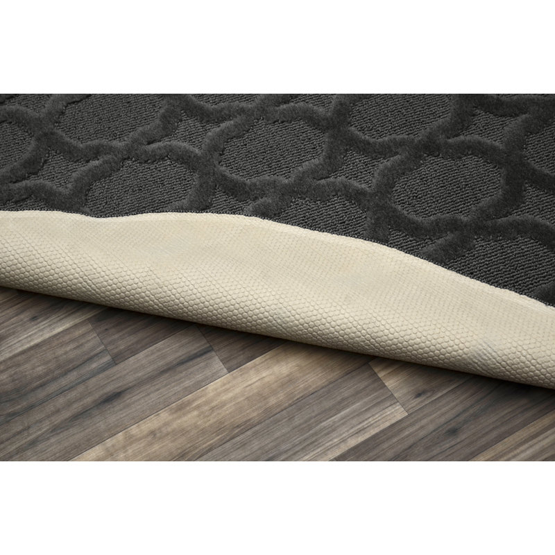 Togut Moroccan Tufted Cinder Gray Rectangle 9' x 12' Area Rug, Round 5'