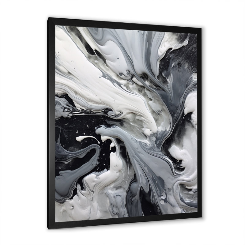 Black And Grey Harmony In Chaos, Black, 32" H x 16" W, Single Picture Framed