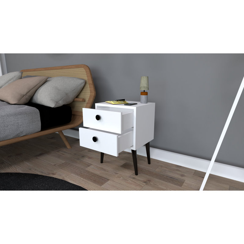 Whelington 40cm W Manufactured Wood Bedside Table