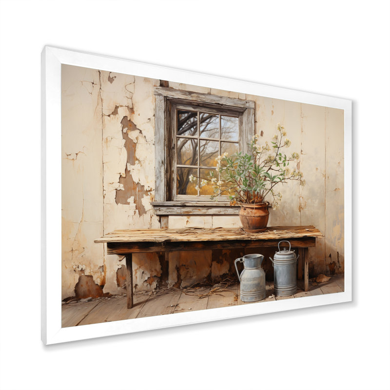 Bodo Minimalisme ferme poteries II - impression, Cadre simple blanc, H 16 po x l 32 po x P 1 po