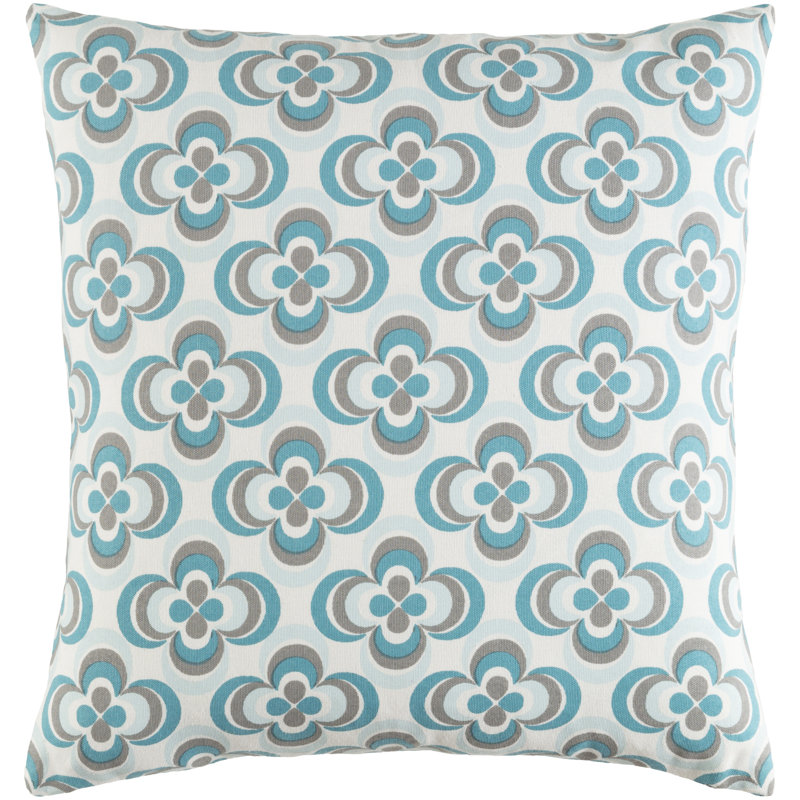 Housse de coussin en coton Trudy, Sarcelle multicolore
