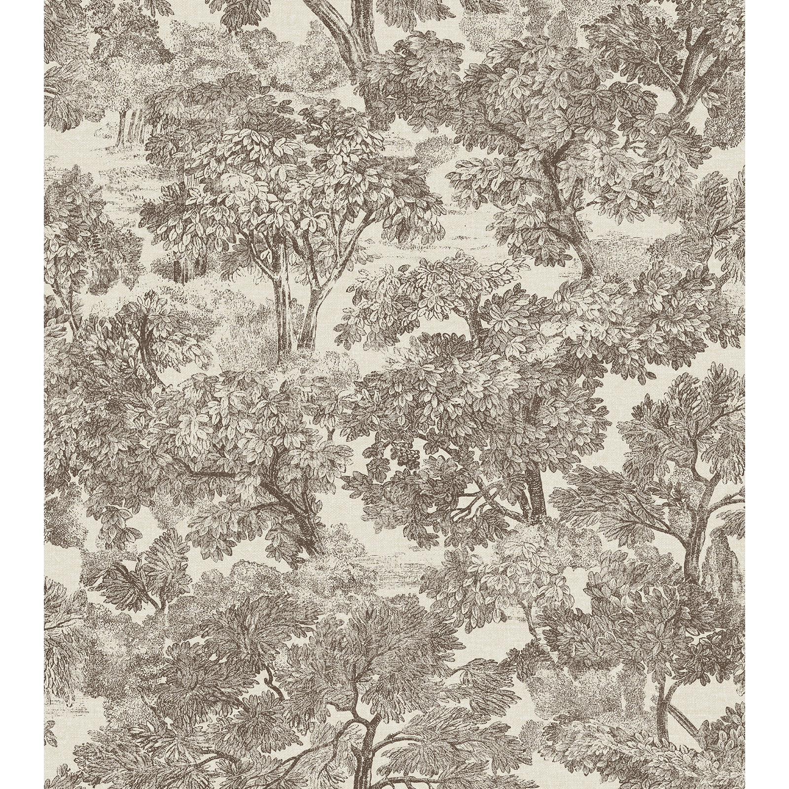 Otera Toile 33' x 20.5" Wallpaper Roll, Brown