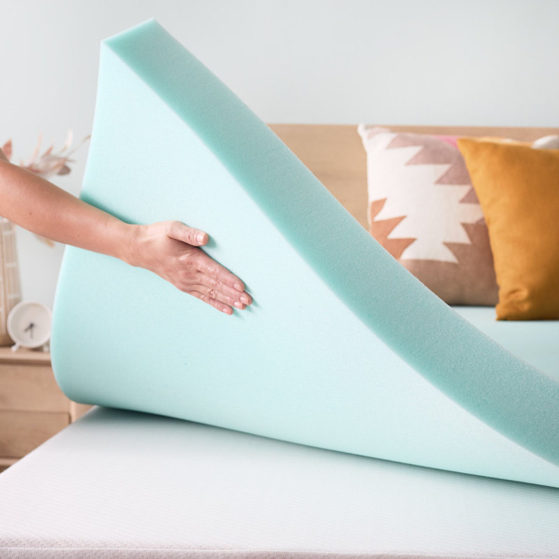  Surmatelas en gel à mémoire de forme et gel rafraîchissant 3 po - Simple, 3 pouces, Lit simple