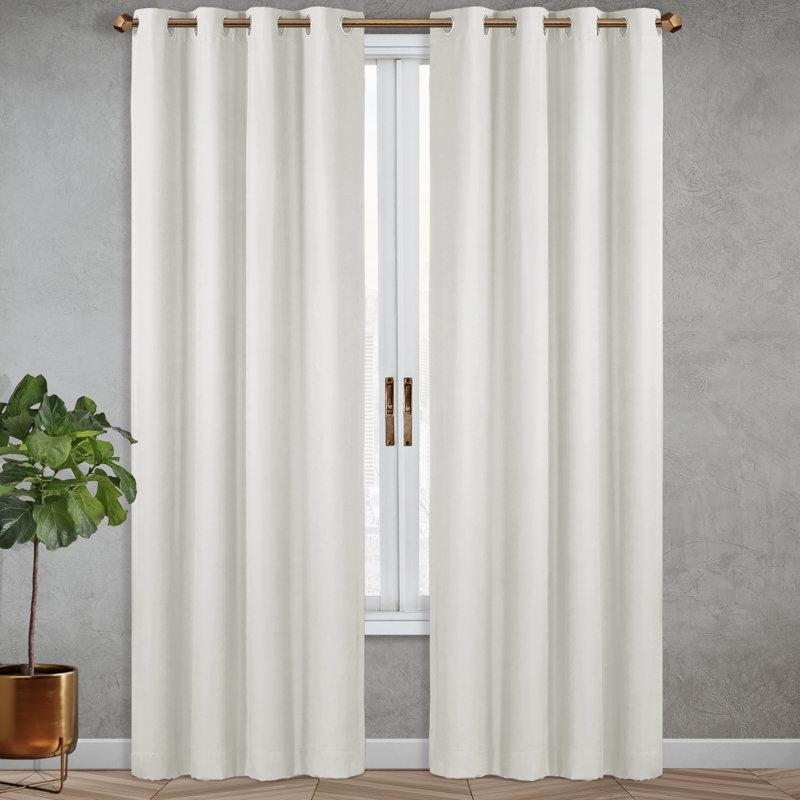 Panneau de rideau simple occultant et isolant avec œillets Crellin, Blanc, L 52 po x L 108 po