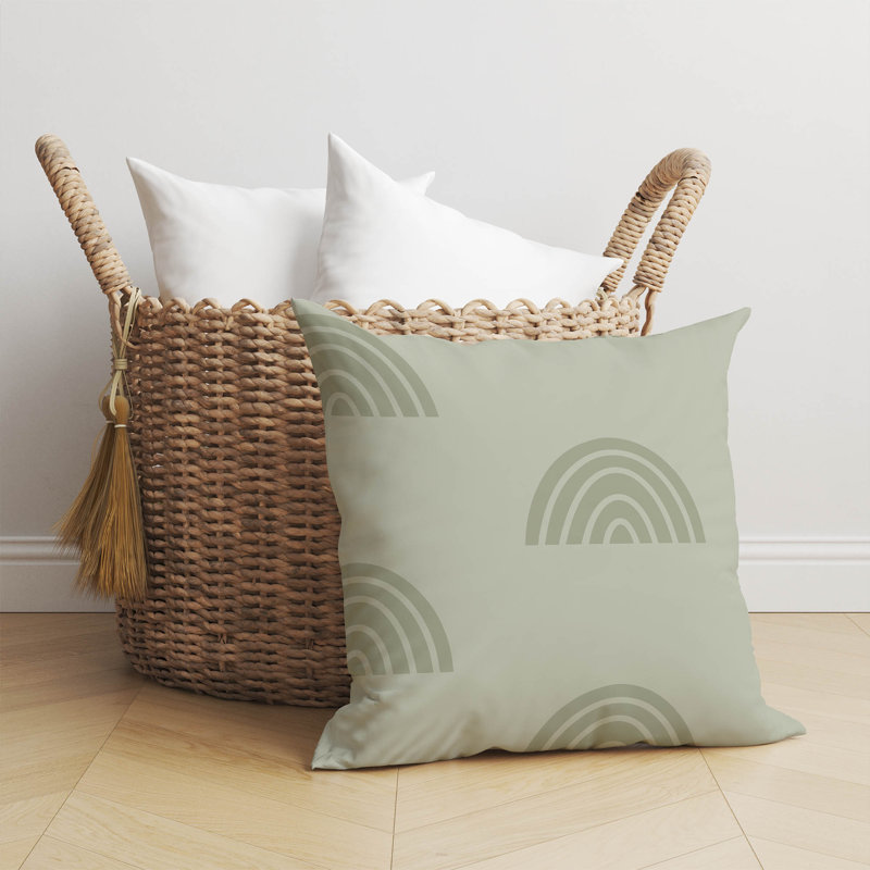 Coussin Plain Bows Match, H 16 po x l 16 po, Vert clair