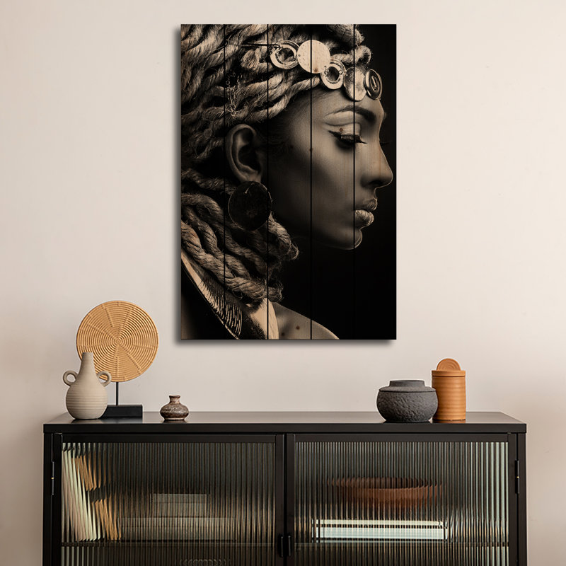 Reproduction d'art murale en bois - Égypte II par Fren Hendrik, H 26 po x l 18 po