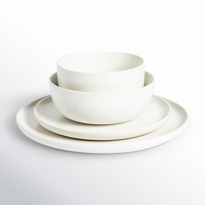 Gibson Elite James Street 16 Piece Stoneware Matte Reactive Double Bowl Dinnerware Set