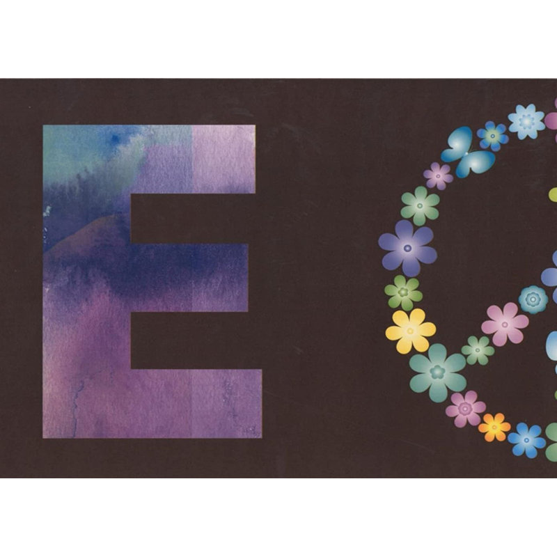 Bordure de papier peint Peace and Love Flowers L 15 pi x l 18 po