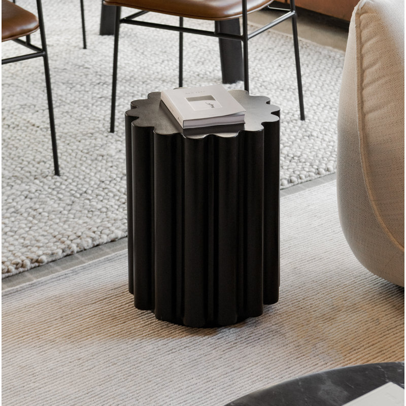 Melati Concrete End Table, Black