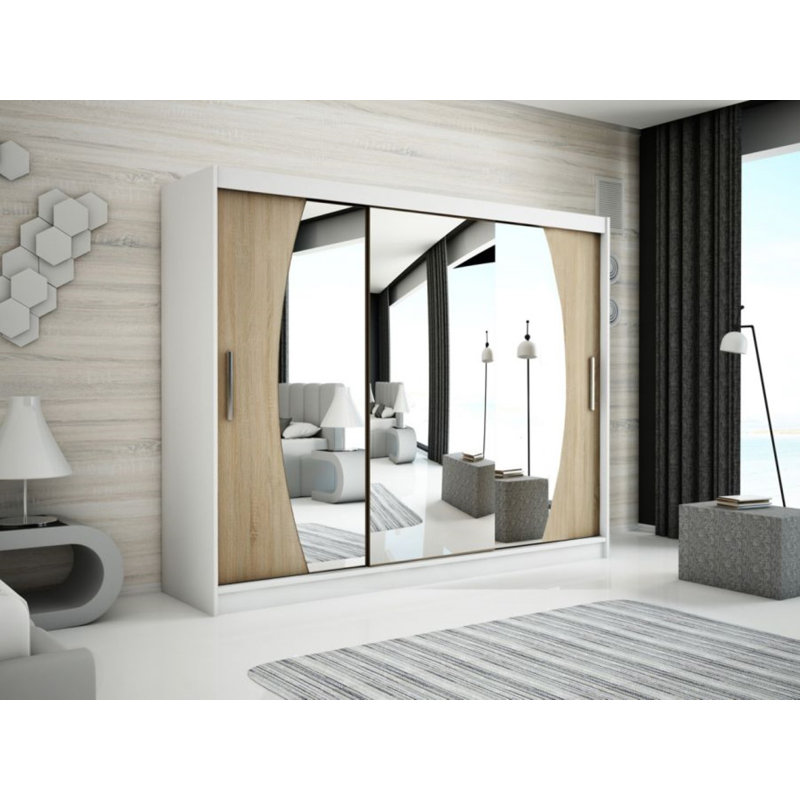 Lauritzen 2 Door Manufactured Wood Wardrobe, Sonoma, 200cm H x 250cm W