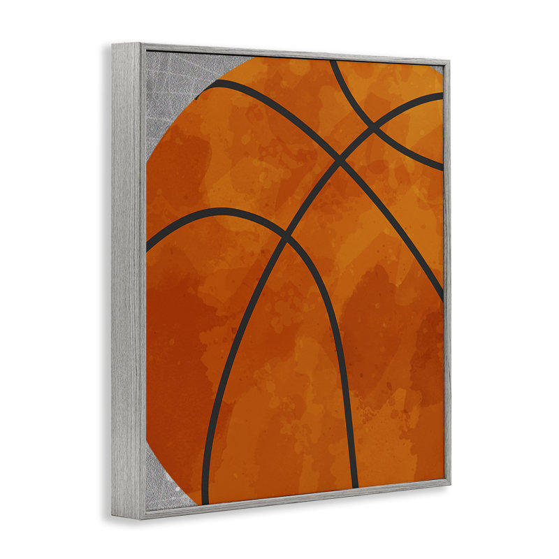 Giclée encadrée de basketball rebondissant, design par Christine Simpson Art, H 30 po x l 24 po, Estampe numérique Farmhouse