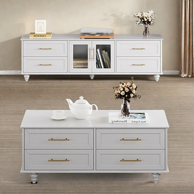Vintage TV cabinet end table combo