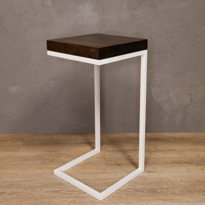 C Shape Rustic Side Table