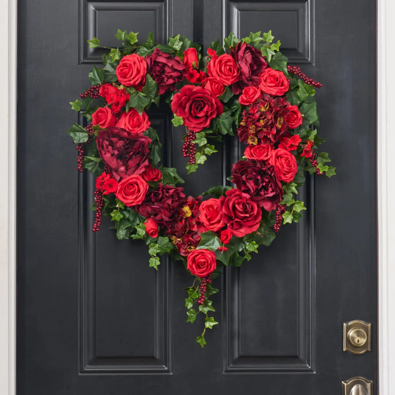 50 nuances de rouge - rose rouge, hortensia et cerisier en fleurs