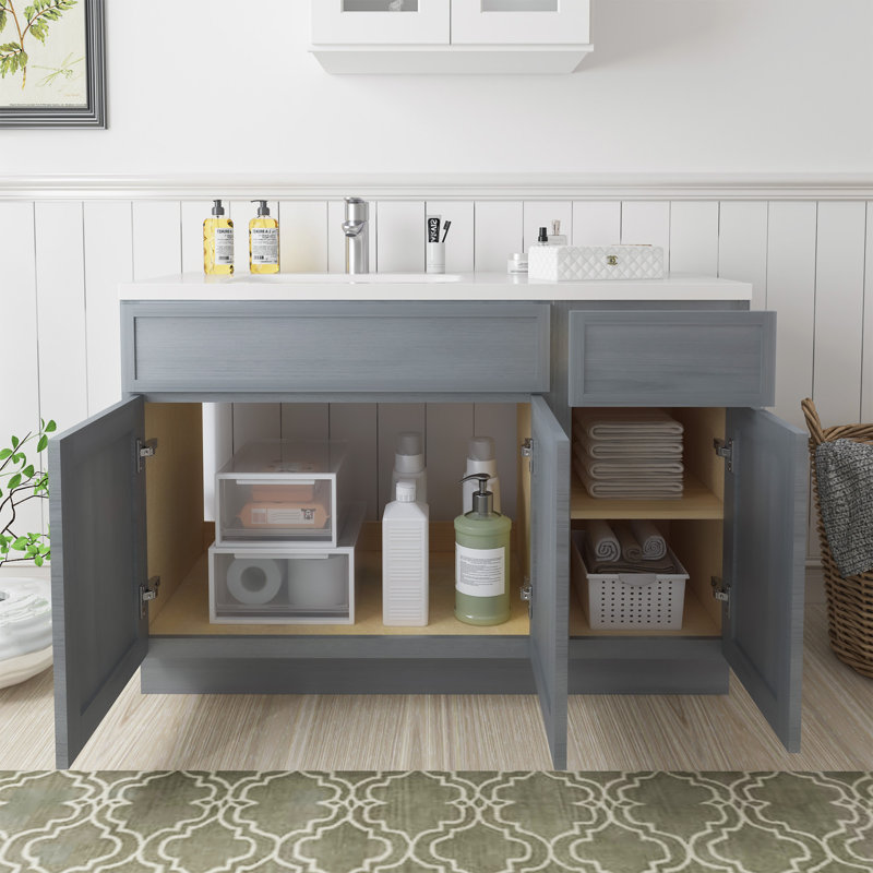 Base de meuble-lavabo simple 54 po seulement, Argent argent