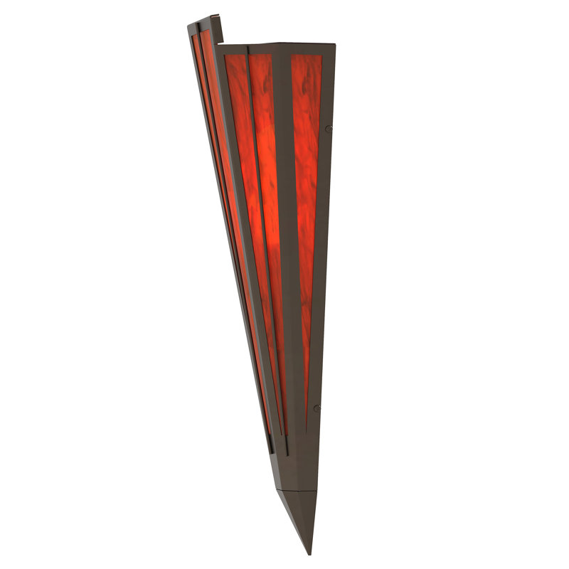 1 - Light Flush Mounted Sconce, Oil Rubbed Bronze, Red, Idalight