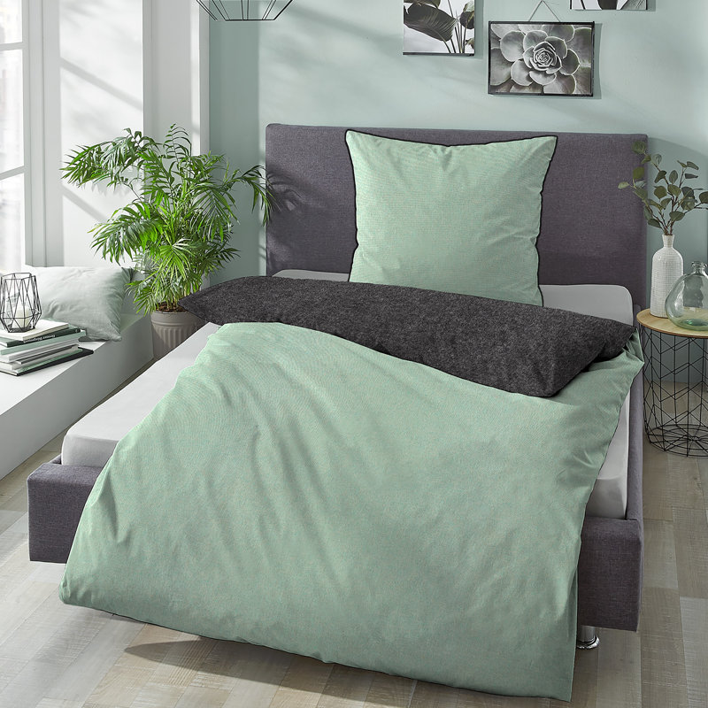 Bed Linen, 155 x 220 cm - 1 Pillowcase (80 x 80 cm), Pistachio Green