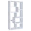 Bibliothèque géométrique avec sept (7) tablettes, étagère de rangement, meubles en bois massif, 1 pièce, blanc-1239313478