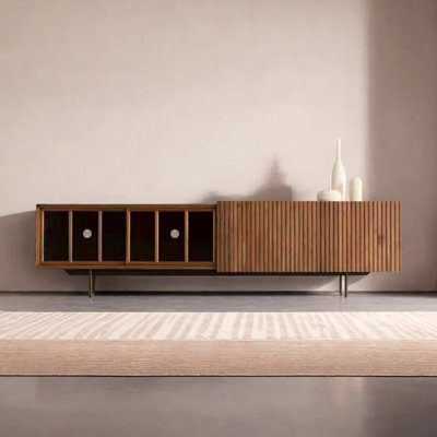 Meuble télé moderne avec panneaux de verre