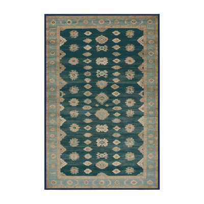 Machine Washable Overdyed Blue Area Rug