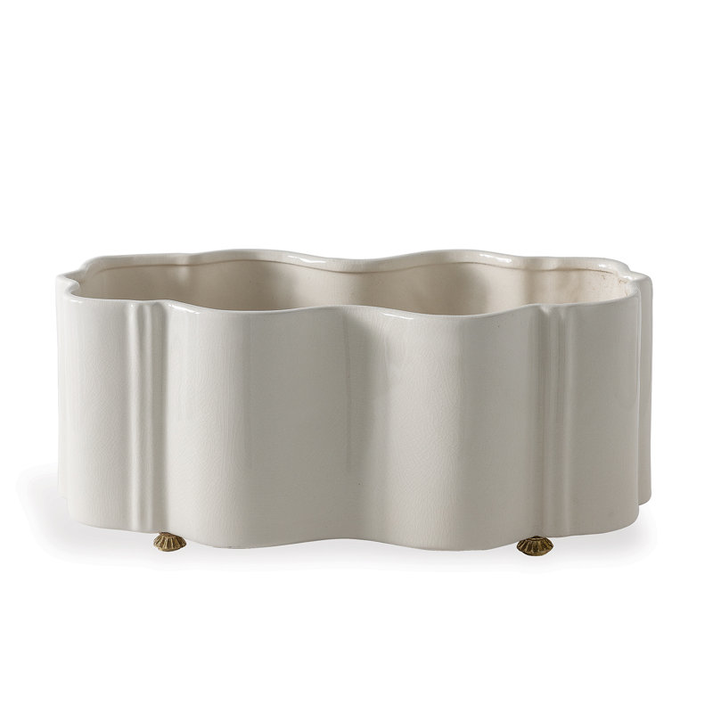 Pot de fleurs en porcelaine toscane, Crème