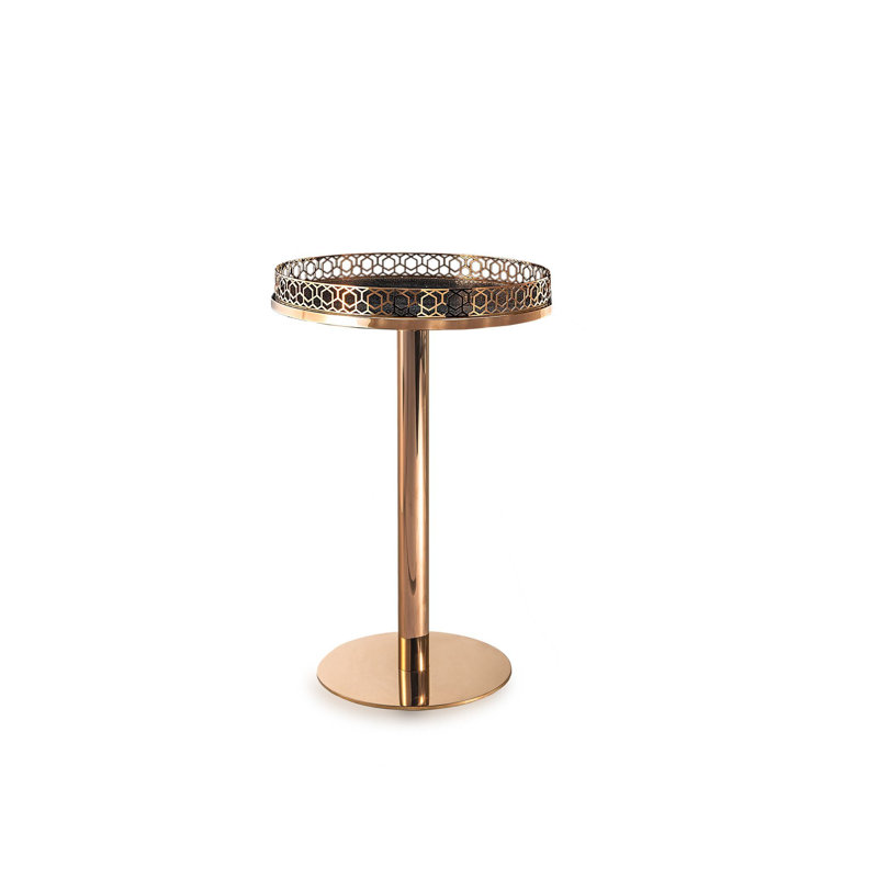 Table de bout avec plateau en verre, H 23,5 po x l 28 po x P 21,5 po, Argent