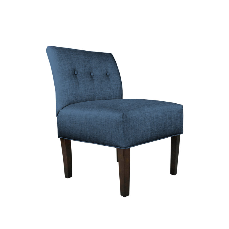 Zaylee Upholstered Slipper Chair, Denim