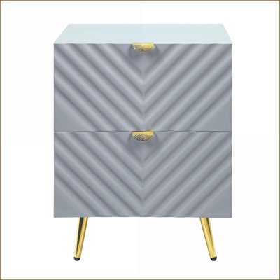 Table de chevet 2 tiroirs Gaines Grey