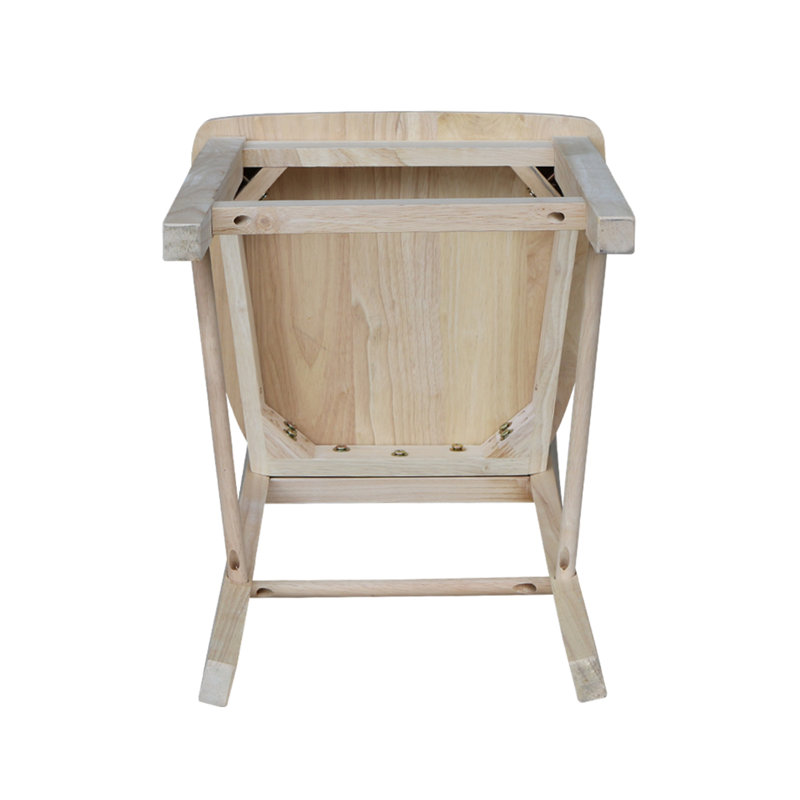 Klynn Solid Wood Counter Stool, Unfinished