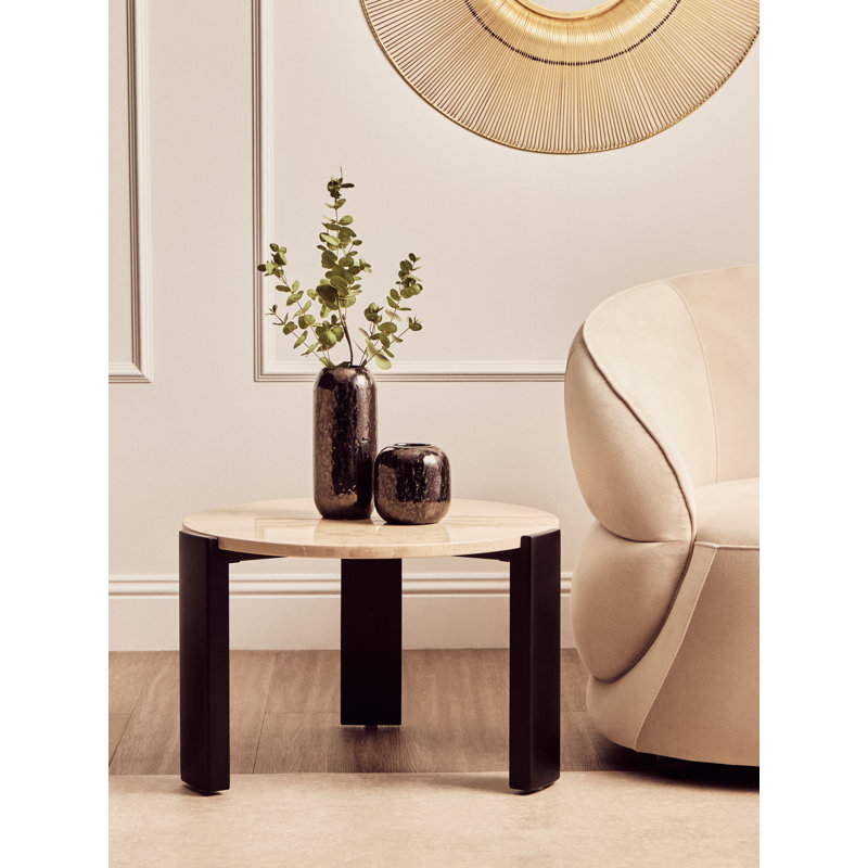 Cephus Three Leg Coffee Table, 38cm H x 60cm L x 60cm W, Cream