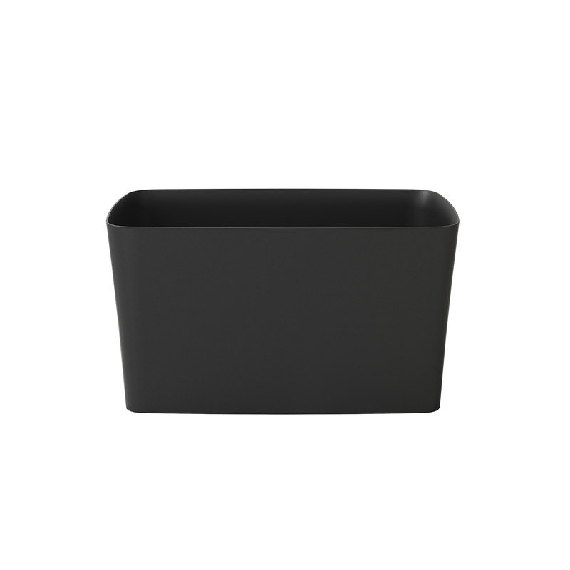 Gridley Casainc Rectangle Freestanding Soaking Solid Surface Resin Stone Bathtub, Matte Black
