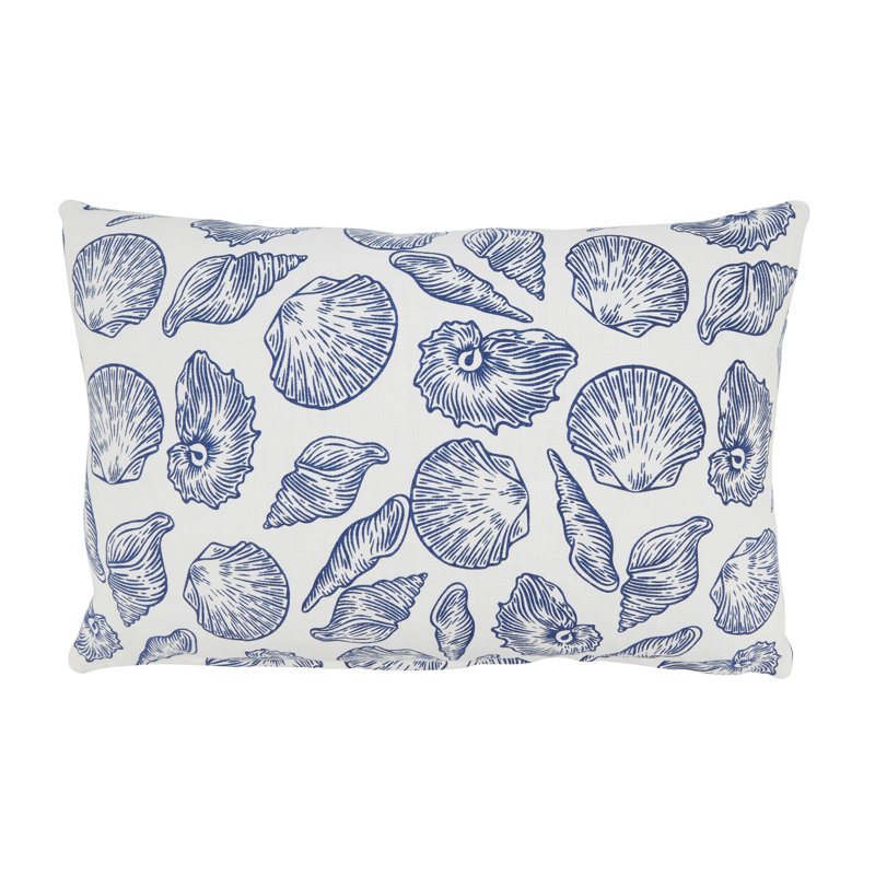 Housse de coussin Coastal Sea Shells, Polyester, H 20 po x l 13 po, Forme rectangulaire