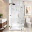 Cabine de douche d'angle à charnières murales sans cadre Nirvana, dimensions : 101,6 cm (L) x 91,4 cm (P) x 192,8 cm (H), verre clair facile à nettoyer de 10 mm d'épaisseur, fini noir mat.-120232259-114374193