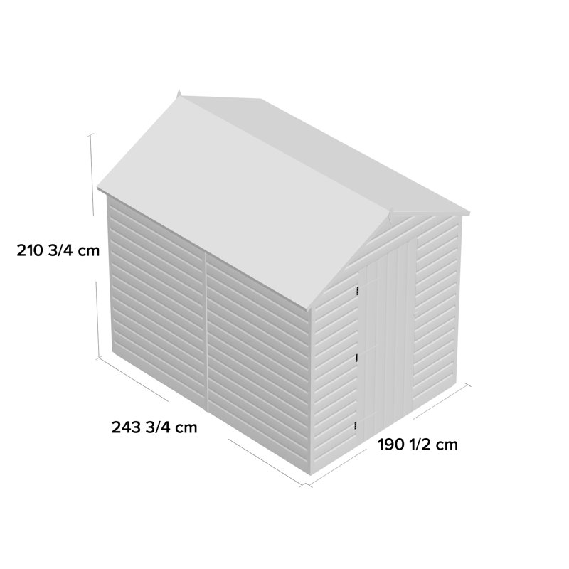 Premier Apex Shiplap Wooden Shed, 6ft. W x 8ft. D