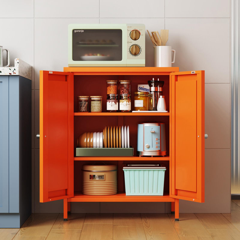 Bathroom Floor Storage Cabinet, Orange
