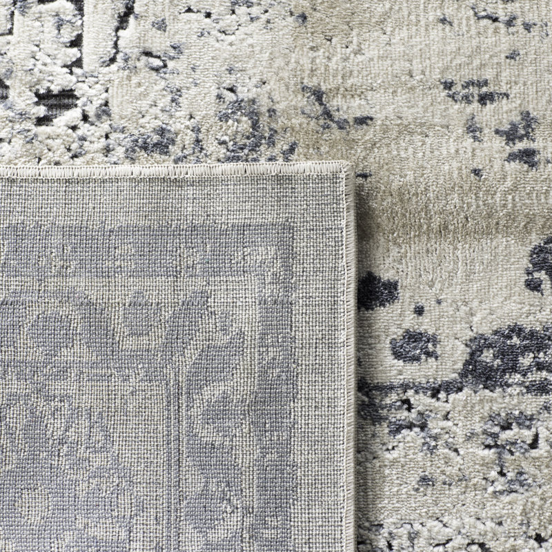 Arkeen Oriental Dark Blue/Beige/Ivory/Gray Area Rug, Rectangle 10' x 14'5"