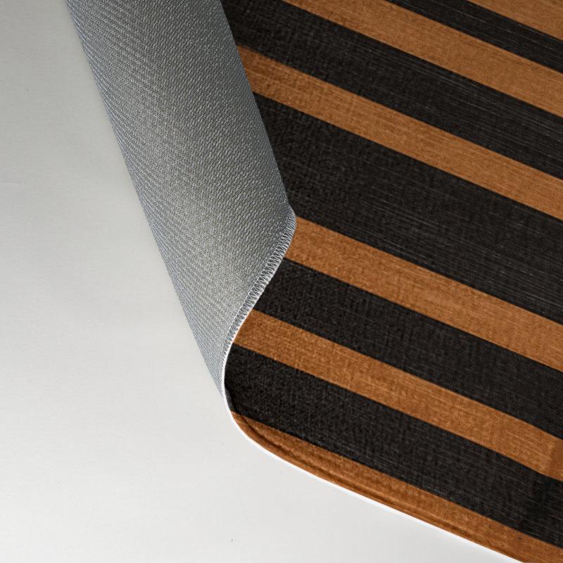 HorizontalStripes Brown Indoor and Outdoor Area Rug, Rectangle 5' x 7'
