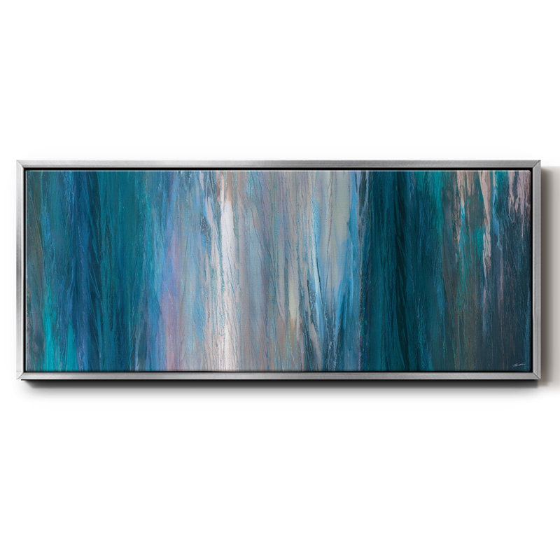 «Falling Blue» - toile encadrée, H 20 po x l 50 po