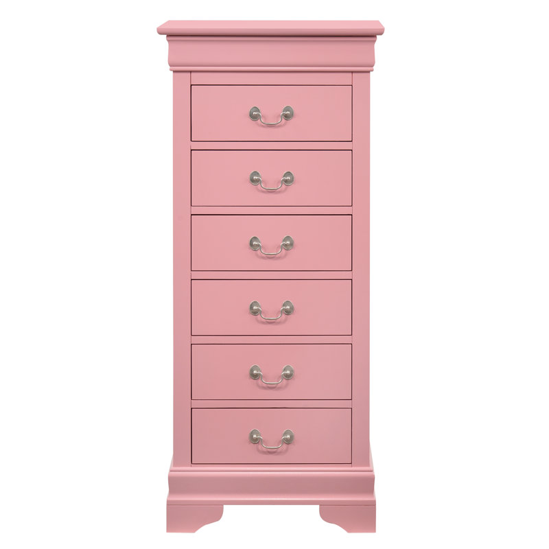 Louis Phillipe 7 Drawer Lingerie Chest, Pink