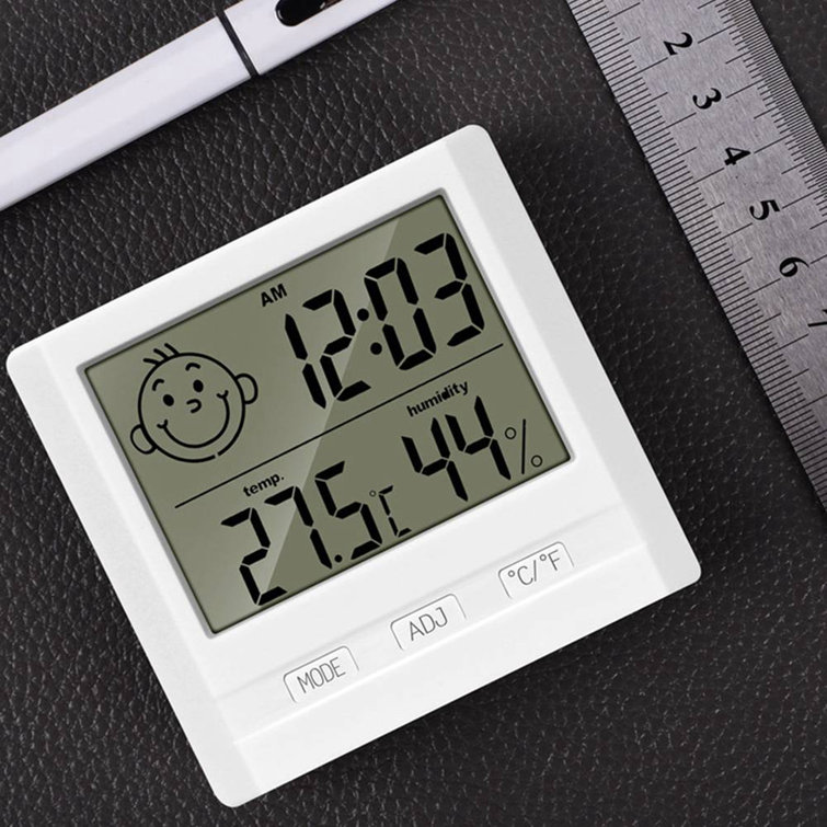 Digital Clock Thermometer Hygrometer Meter LED Wall Clock Home
