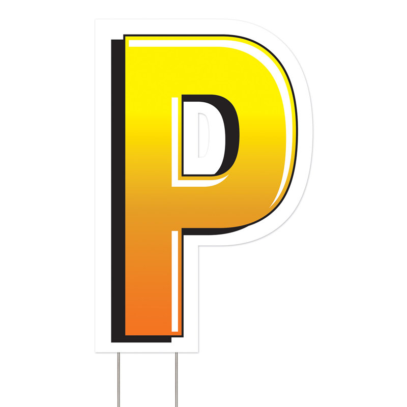Enseigne de cour en plastique - P - 18 po - paquet de 3