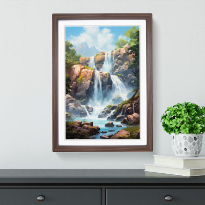 Waterfall Tachisme Art - Framed Print