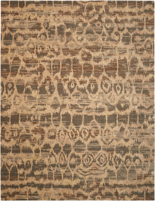Tapis beige / brun en laine à tissage plat Canaday, Rectangle 8 pi 6 po x 11 pi 6 po