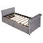 Lit de jour simple gris avec tiroirs de rangement fonctionnels et support de literie en lattes de bois massif-1030791589