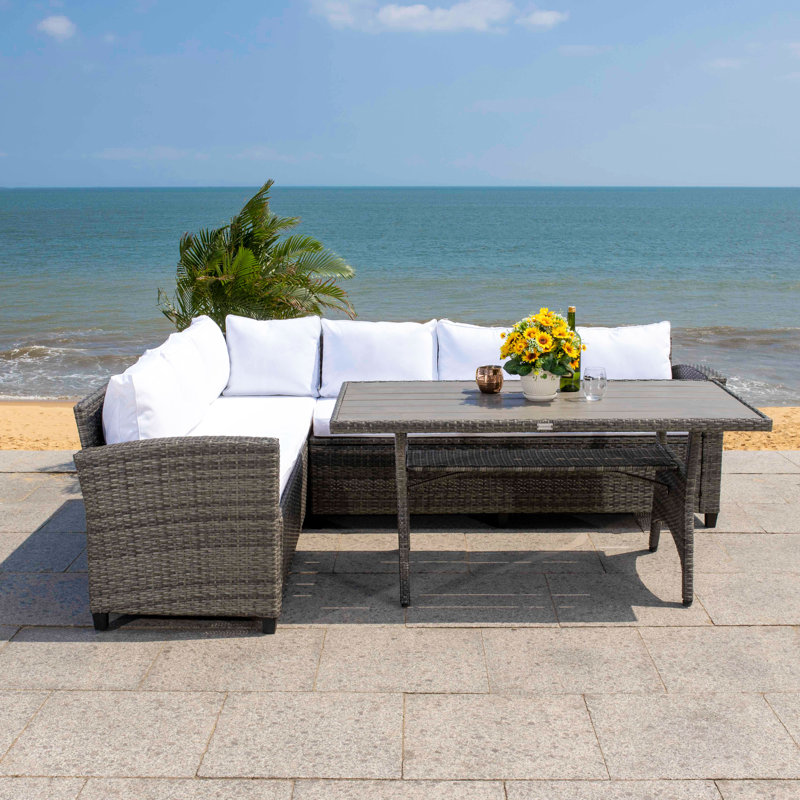 Izmir 6 - Person Patio Conversation Set with Cushions, Grey Brown